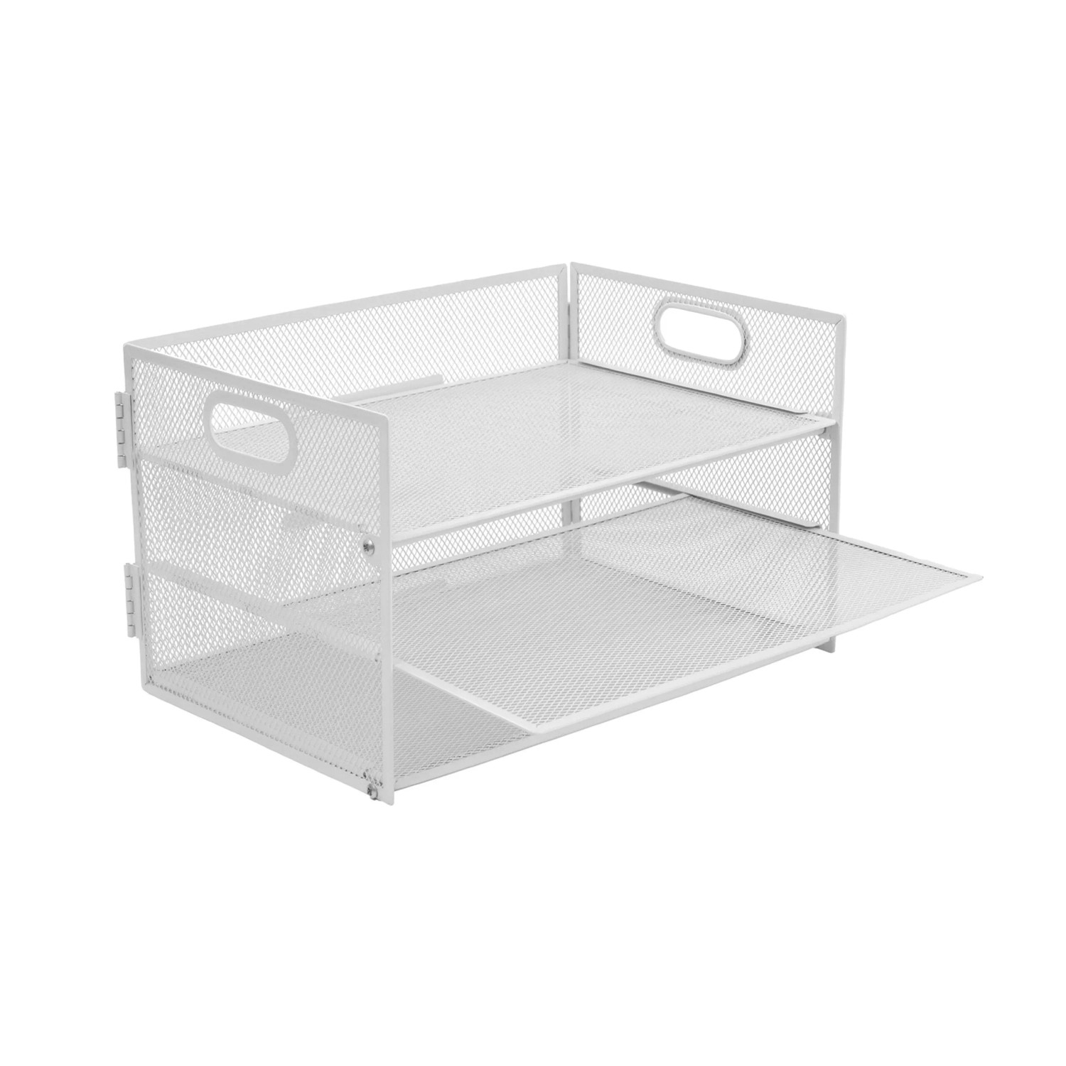 Relaxdays Dokumentenablage Metall Weiß 3 Fächer Herausziehbar 20,5 cm x 32,5 cm x 23,5 cm 1,1 kg