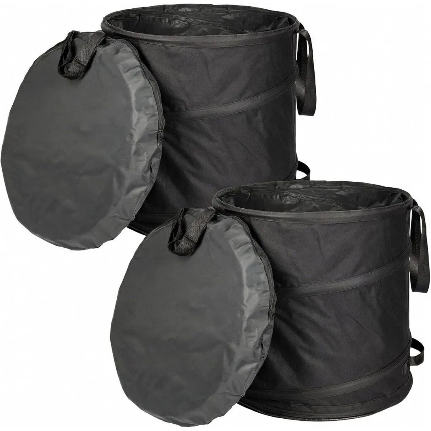 TTL GARDEN Pop Up Laubsack BLACK SUPERIOR 85 L 2er Set – Gartensack Schwarz 260 g/qm Selbststehend