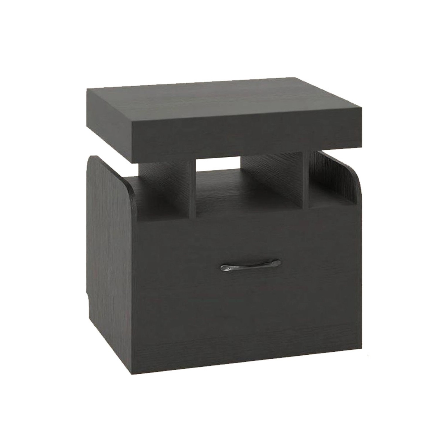 Costway Nachttisch mit Ladestation & Geheimfach Schwarz