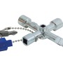 LUX Schaltschrankschlüssel Comfort aus Stahl mit Bit und Adapter für Gas-, Wasser- und Elektrobereich.