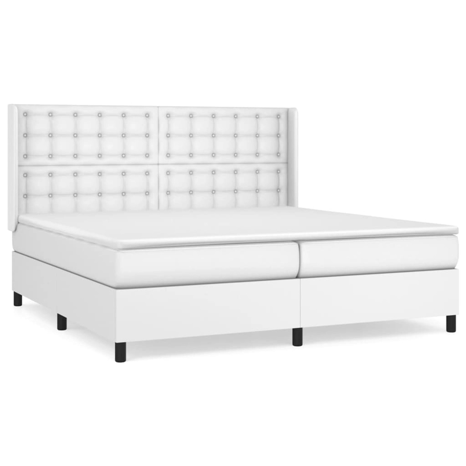 vidaXL Boxspringbett mit Matratze Weiß 200x200 cm Kunstleder1469835 günstig online kaufen