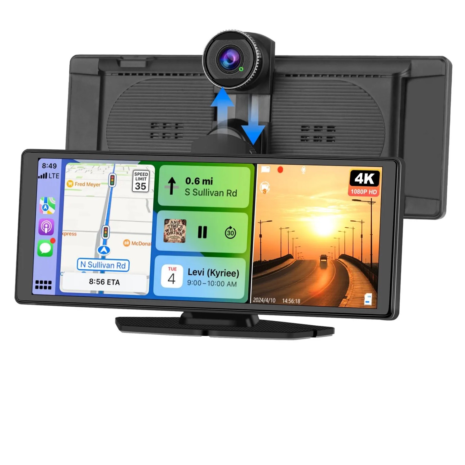 Junsun 10 Inch Wireless Carplay 4k Dash Cam Junsun 10 Inch Wireless Carplay 4k Dash Kam