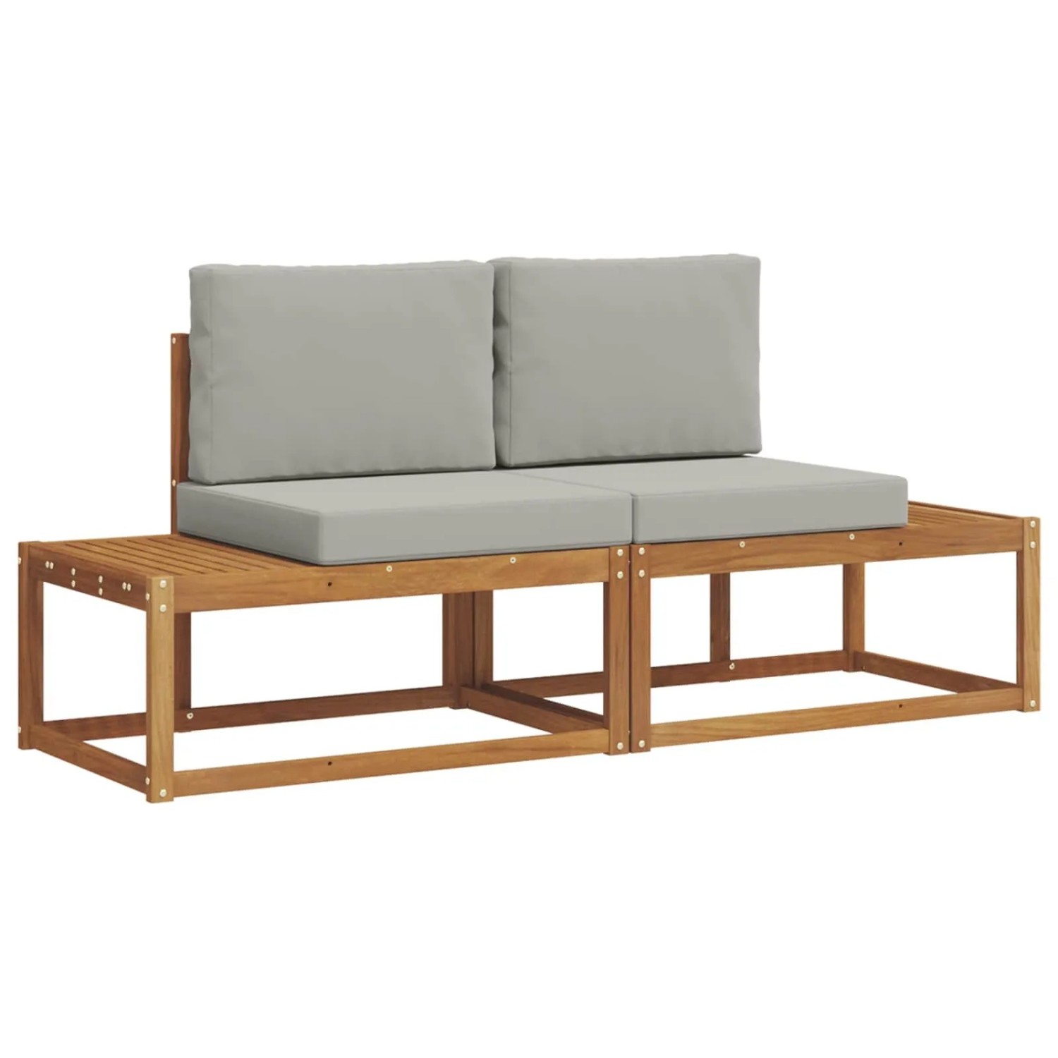 vidaXL Outdoor-Sofagarnitur mit Kissen 2-Tlg Natur 3366939