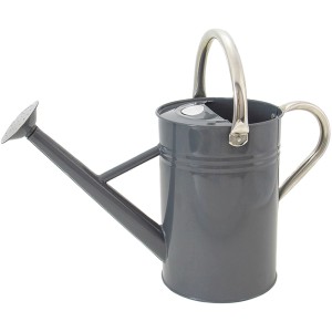 Kent & Stowe Gießkanne, 4,5 l, Steingrau, mit Brausekopf und klappbarem Griff.