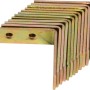 12 gelb verzinkte Stuhlwinkel, 40x40x14 mm, für Holzkonstruktionen im Hobby- und Heimbau.