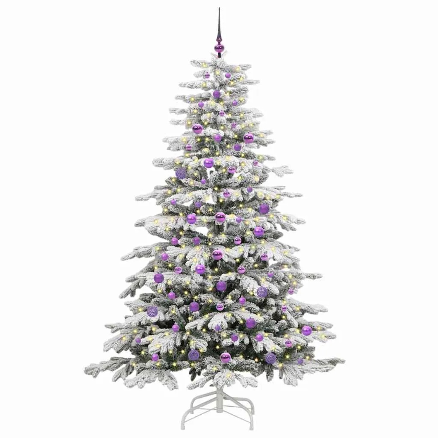 vidaXL Künstlicher Klappbarer Weihnachtsbaum Weiß 210 cm PE und PVC 3395655