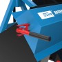 Detailaufnahme der Güde Wippsäge GWS 700 ZR HM-2 mit rotem Griff und blauem Gehäuse.