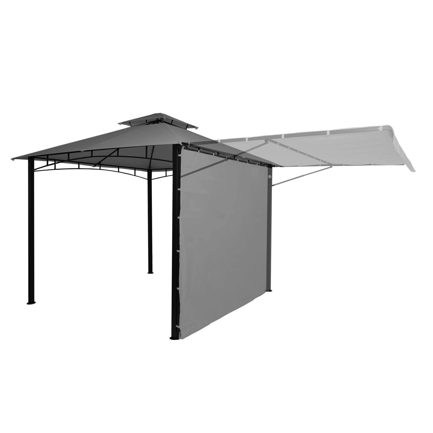 MCW Pergola F94 Stahl mit Seitenwand Grau