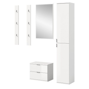Inn.Furn Garderoben-Set 5-teilig in Weiß Hochglanz 153 cm SystemX