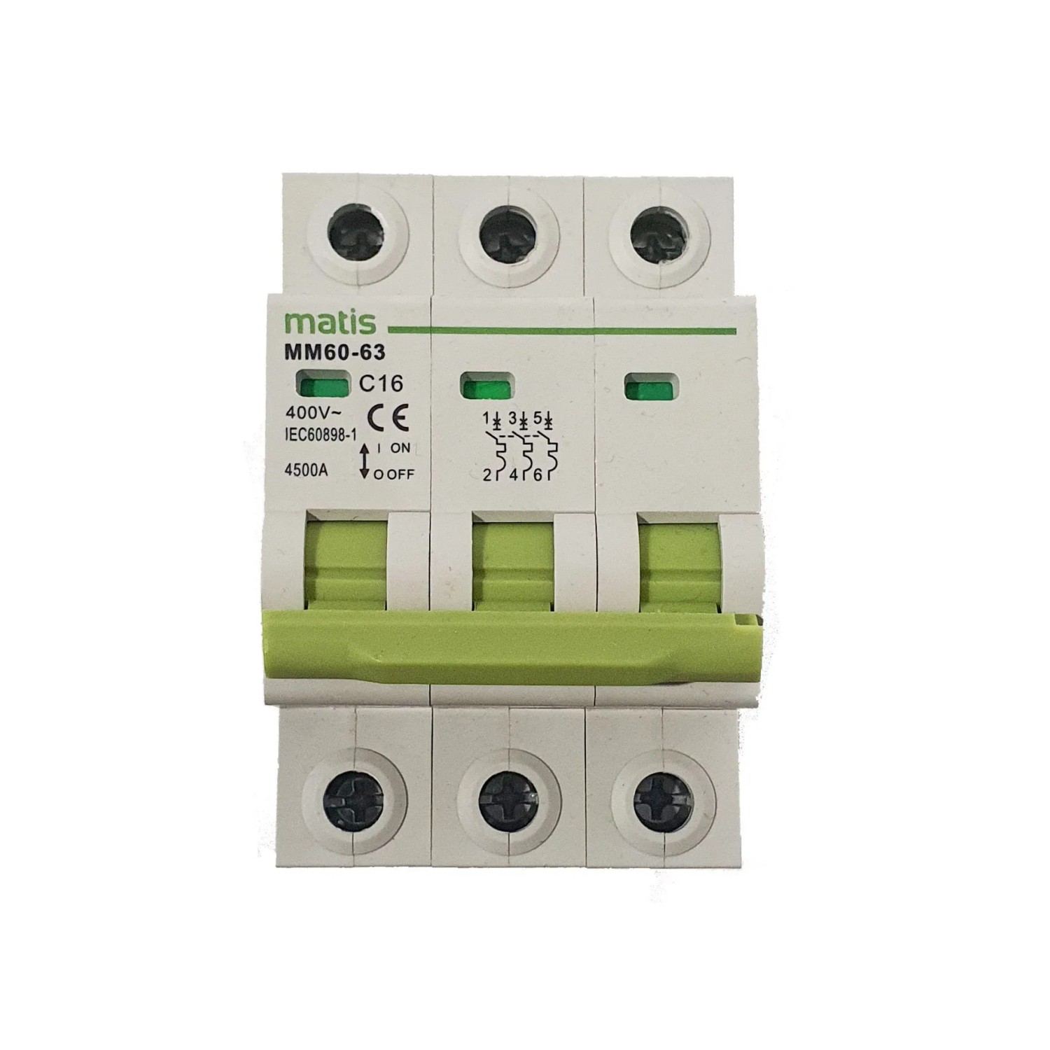 Matismart Leitungsschutzschalter MM60-63 3-polig 16 A Typ C