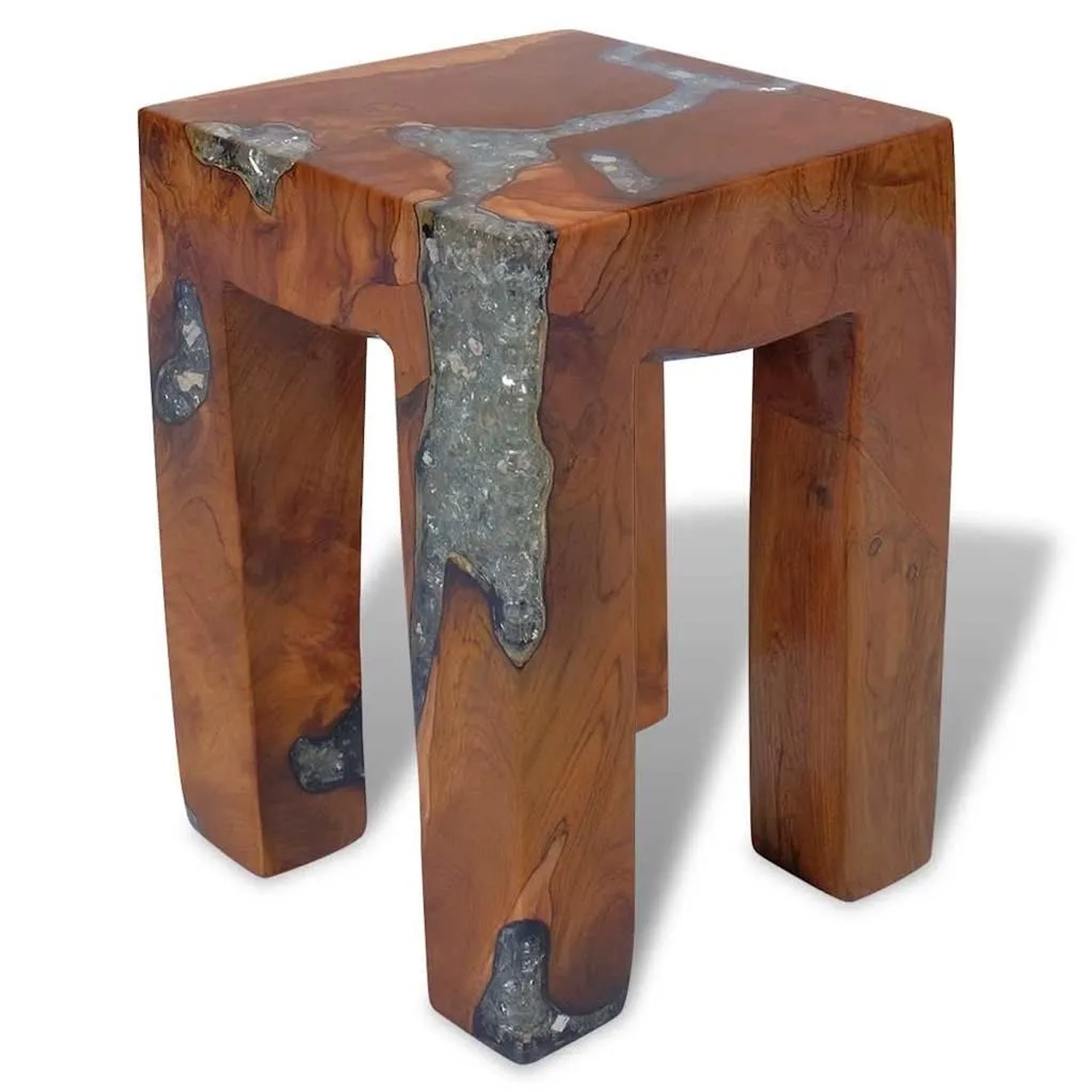 vidaXL Hocker Massivholz Teak und Harz 243470