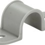 Hellgraue Montageschelle EN16 aus PVC, 20er-Set für Leerrohre.