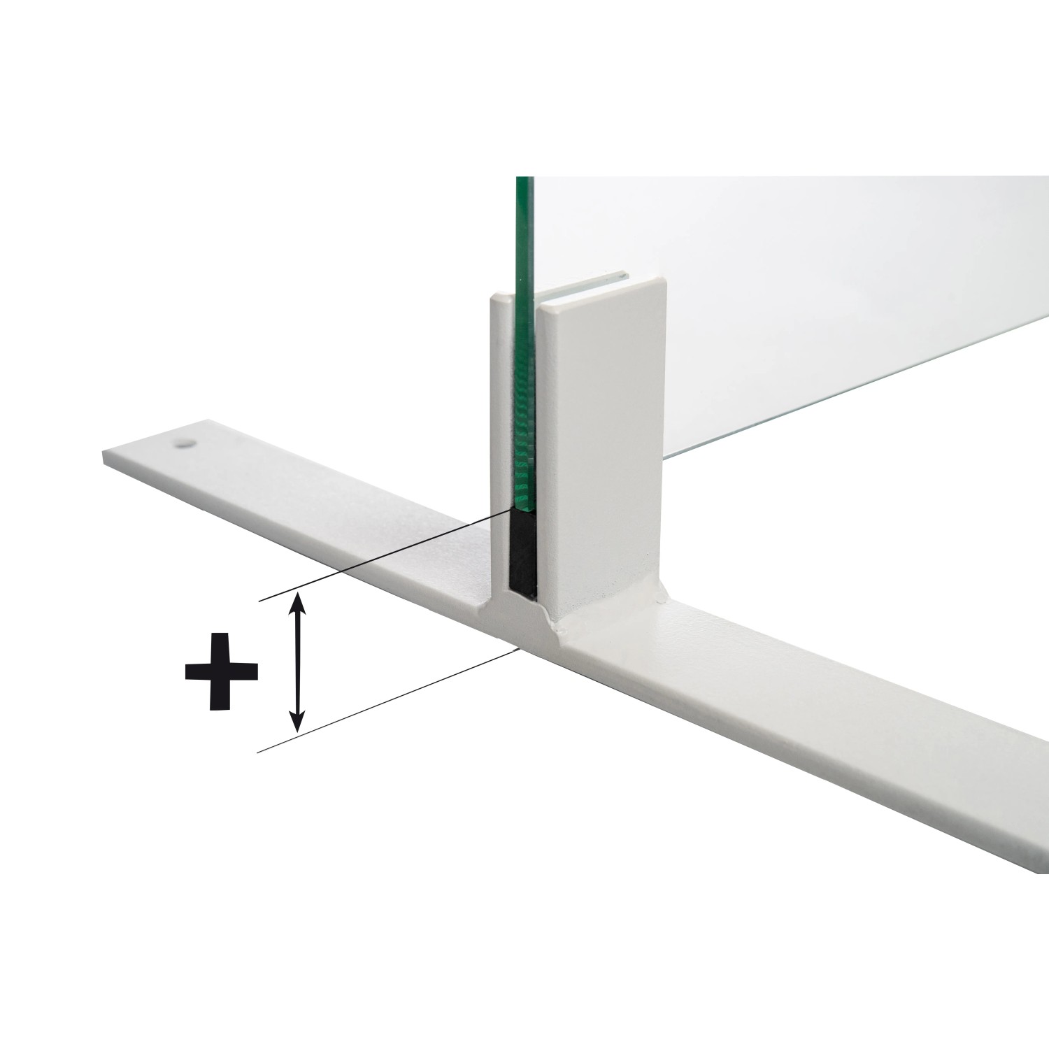 Abstands-Set für Thekenhalter, 8x25 mm, Kunststoff schwarz, zur Erhöhung des Hygiene Schutzglases.