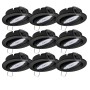 9er Set schwarze, dimmbare LED Einbaustrahler Dijon, warmweißes Licht, schwenkbar.