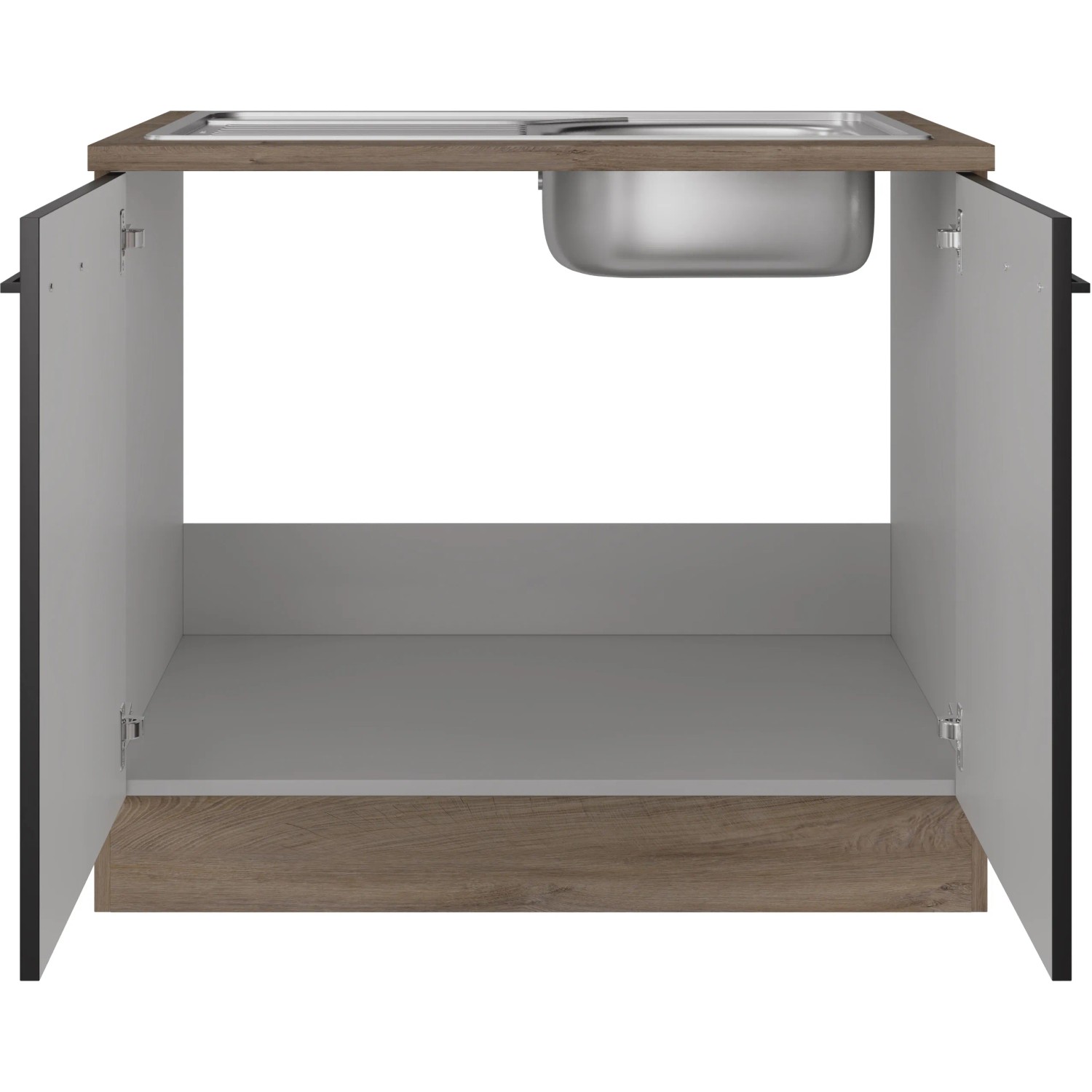 Flex-Well Exclusiv Spülenunterschrank Capri 100 cm Schwarz Matt-Endgrain kaufen bei OBI