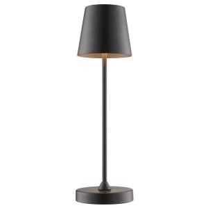 Brilliant LED Tischleuchte Elora, schwarz matt, schlankes Design mit warmweißem Licht. Kabellos & dimmbar.