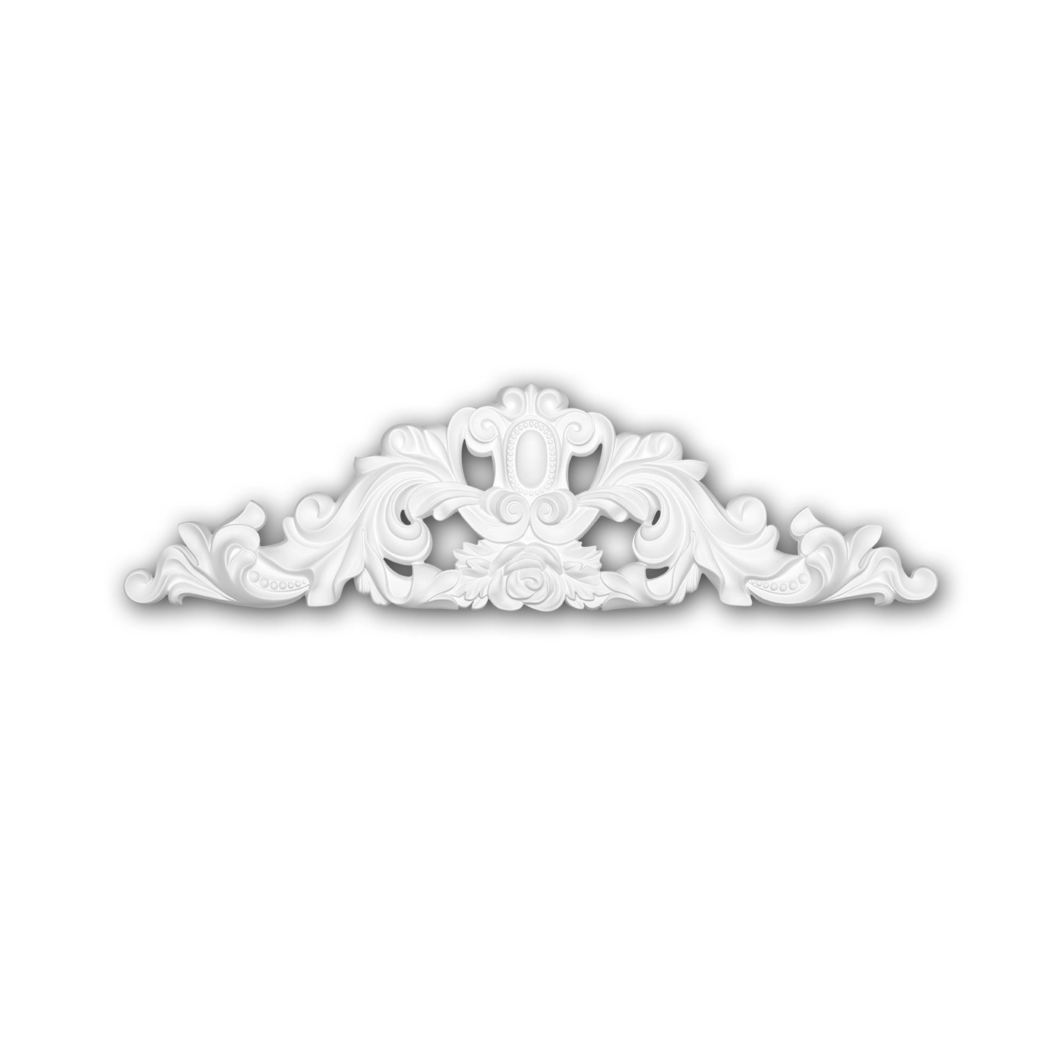 PROFHOME 160021 Zierelement dekoratives Element Stuckdekor aus Polyurethan 82,0 cm x 23,0 cm x 4,3 cm Weiß