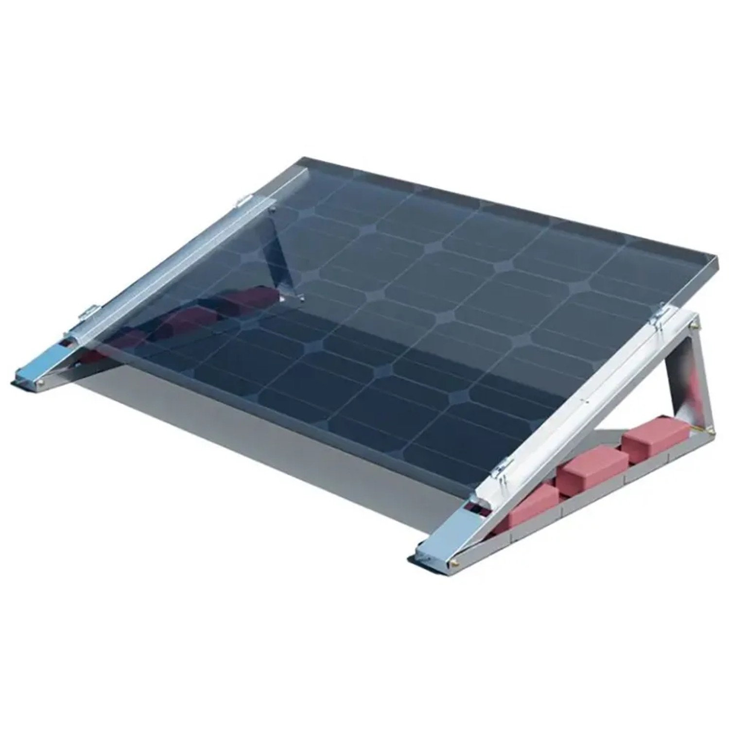Absaar Solar Boden- und Flachdachhalterung Premium mit Solarmodul, Neigungswinkel einstellbar.
