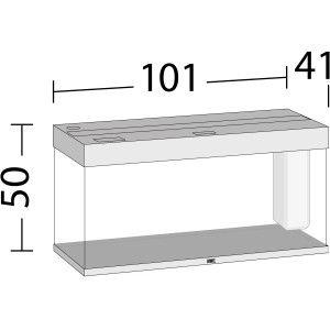 Juwel Aquarium-Set Rio LED Weiß, 180 l, mit Maßangaben (101x41x50 cm).