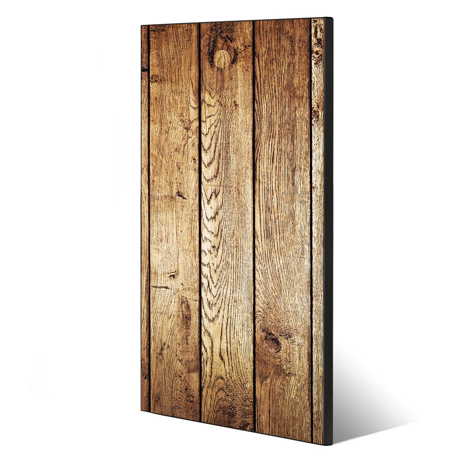 Banjado Magnettafel 37x78cm mit Holz Motiv, schwarze Magnetwand für Notizen und Fotos.