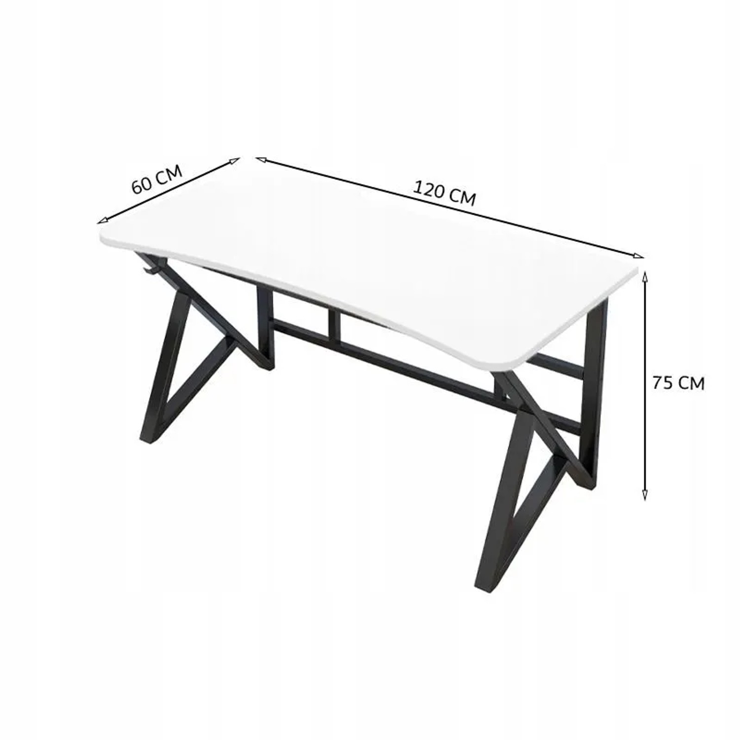 Rebiko Weißer Moderner Gaming-Computertisch für Gamer Loft Groß 120 cm_5