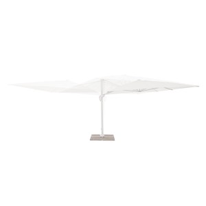 Weißer Bizzotto Ampelschirm Vega, 300x400 cm, mit Stahlfuß für Garten & Terrasse.