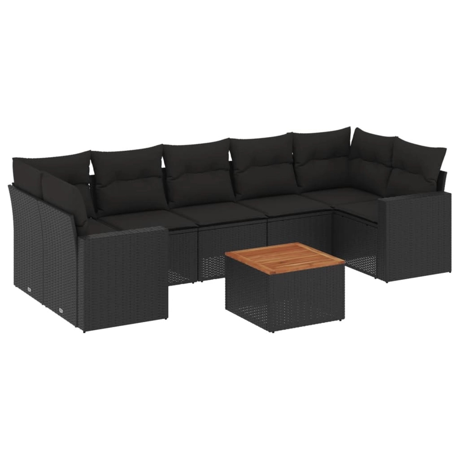 vidaXL 8-Tlg Garten-Sofagarnitur mit Kissen Schwarz Poly Rattan 3256363 günstig online kaufen