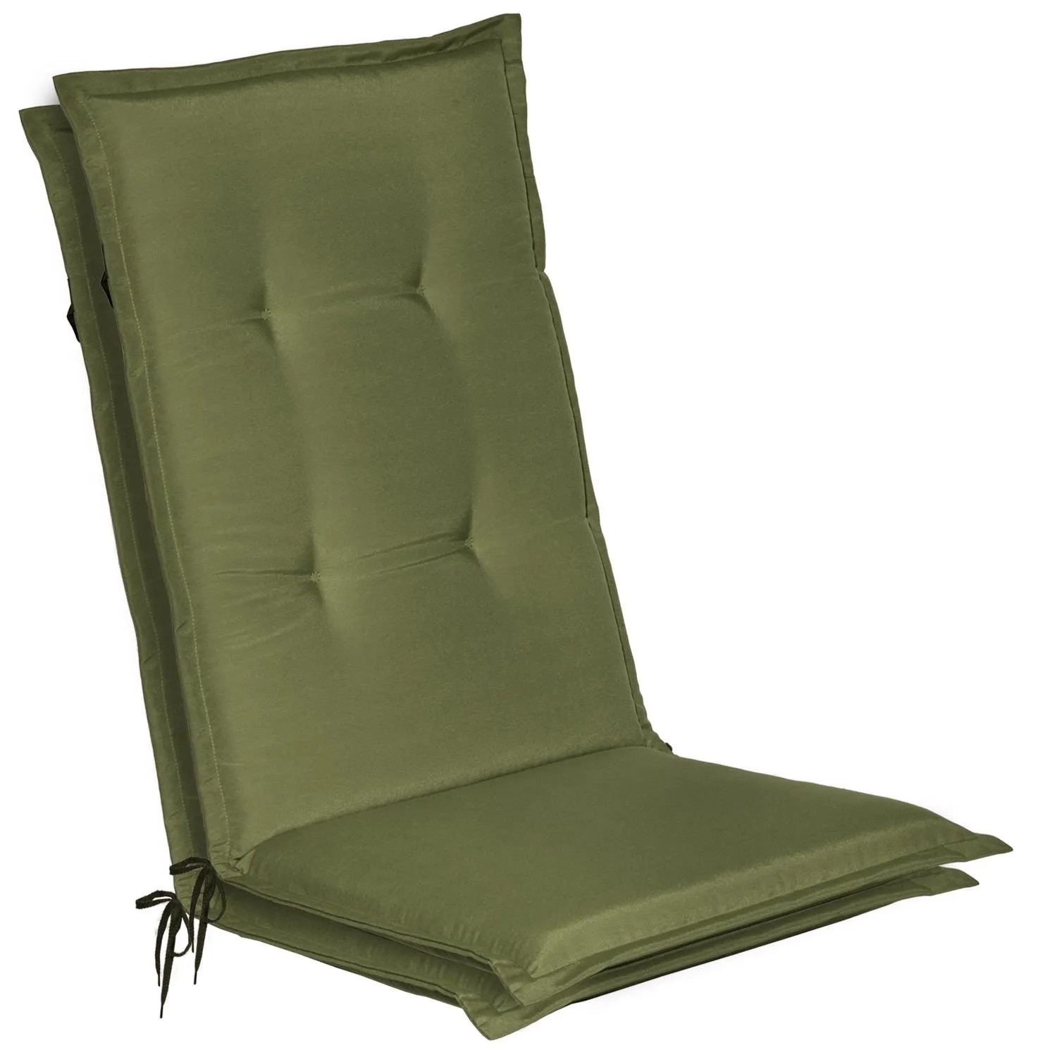 Beautissu 2er Set Gartenstuhlauflage Loft HL Olivegrün 120x50x6cm