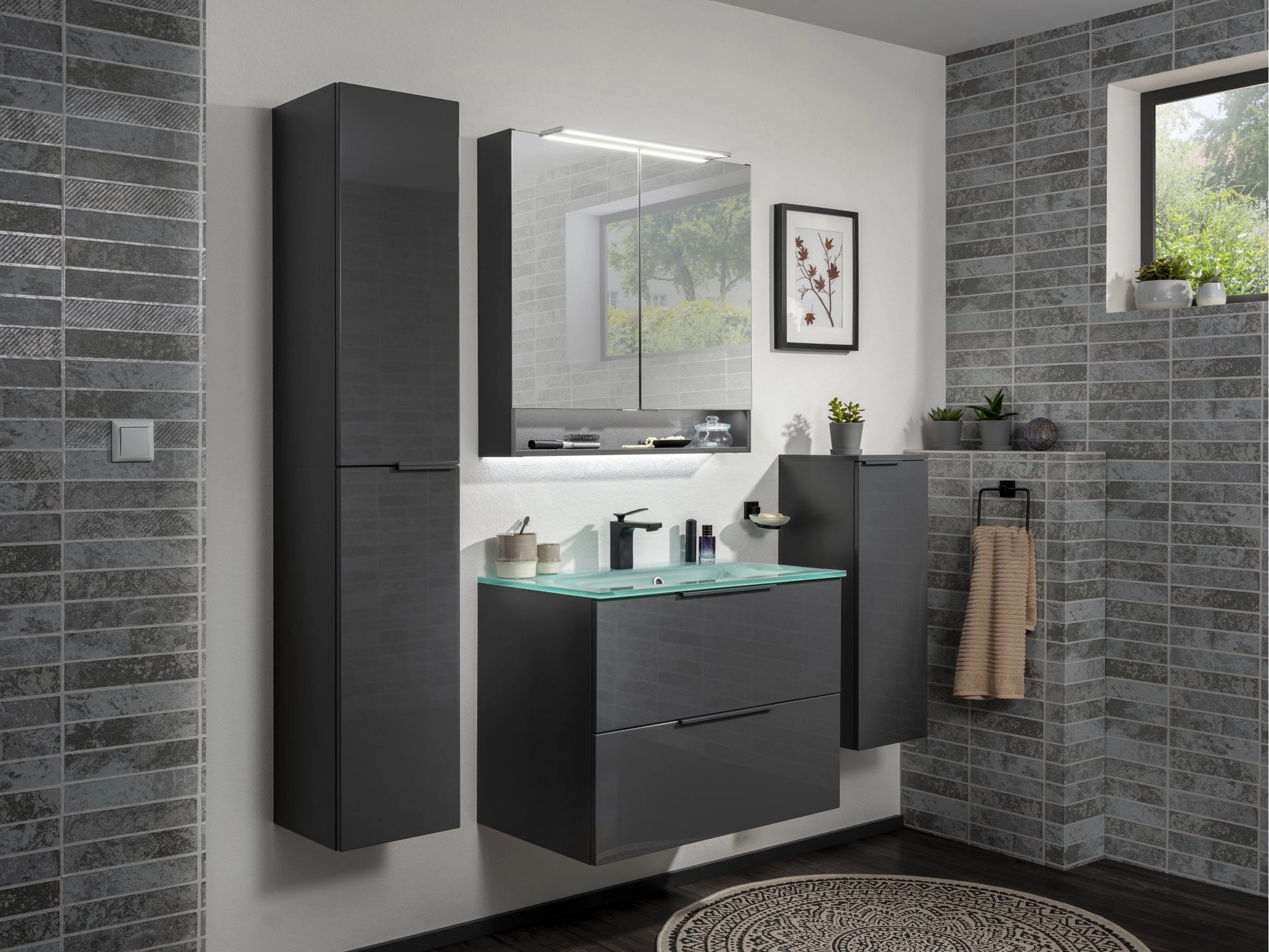 FACKELMANN Seifenablage New York – 13x6x12 Cm, Schwarz-weiß, Wandmontiert, Im Industriedesign
