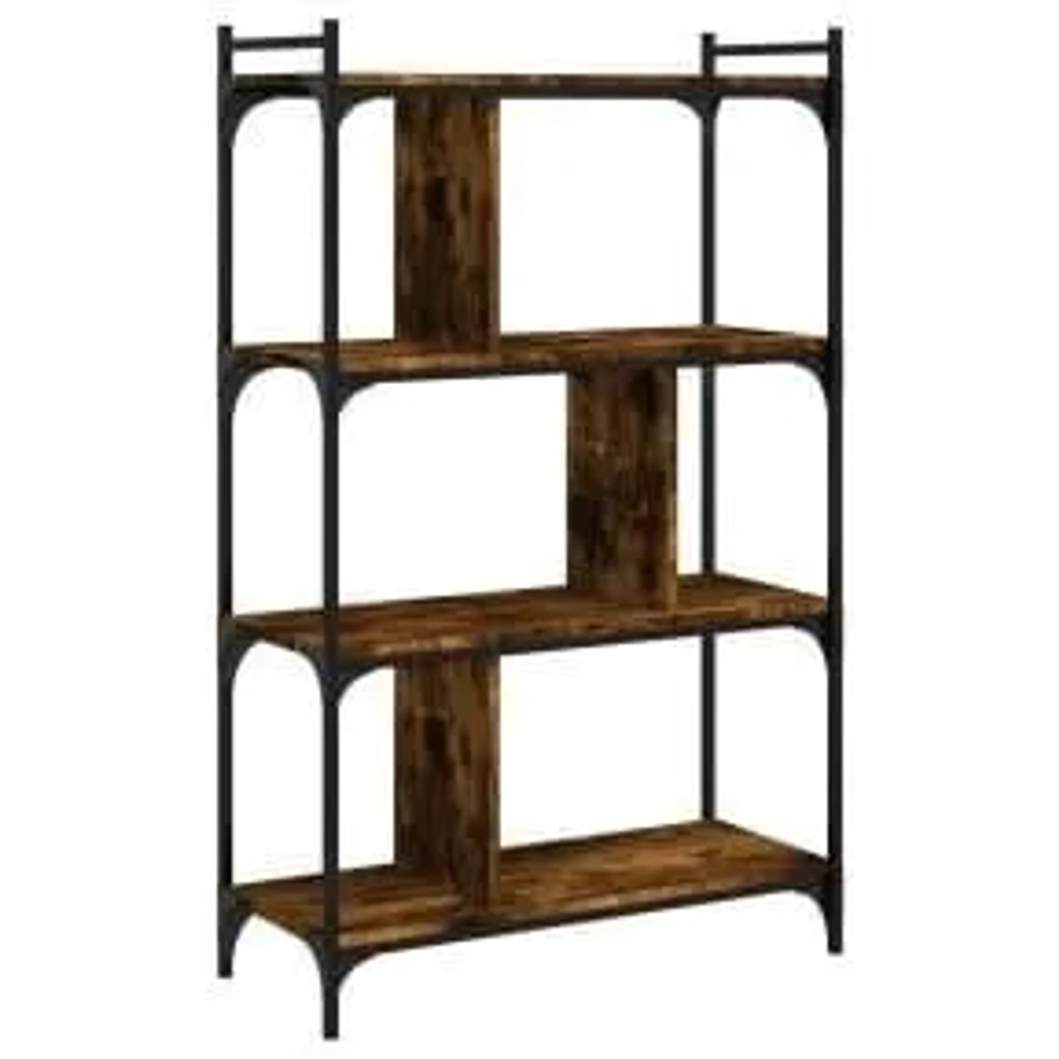 VidaXL Bücherregal 4 Böden Räuchereiche 76x32x123 cm Holzwerkstoff