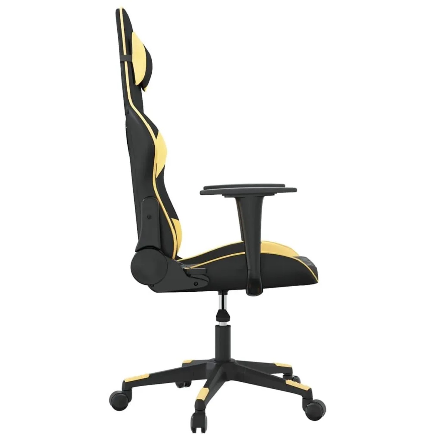 vidaXL Gaming-Stuhl mit Massagefunktion Schwarz & Golden Kunstleder 345513_4
