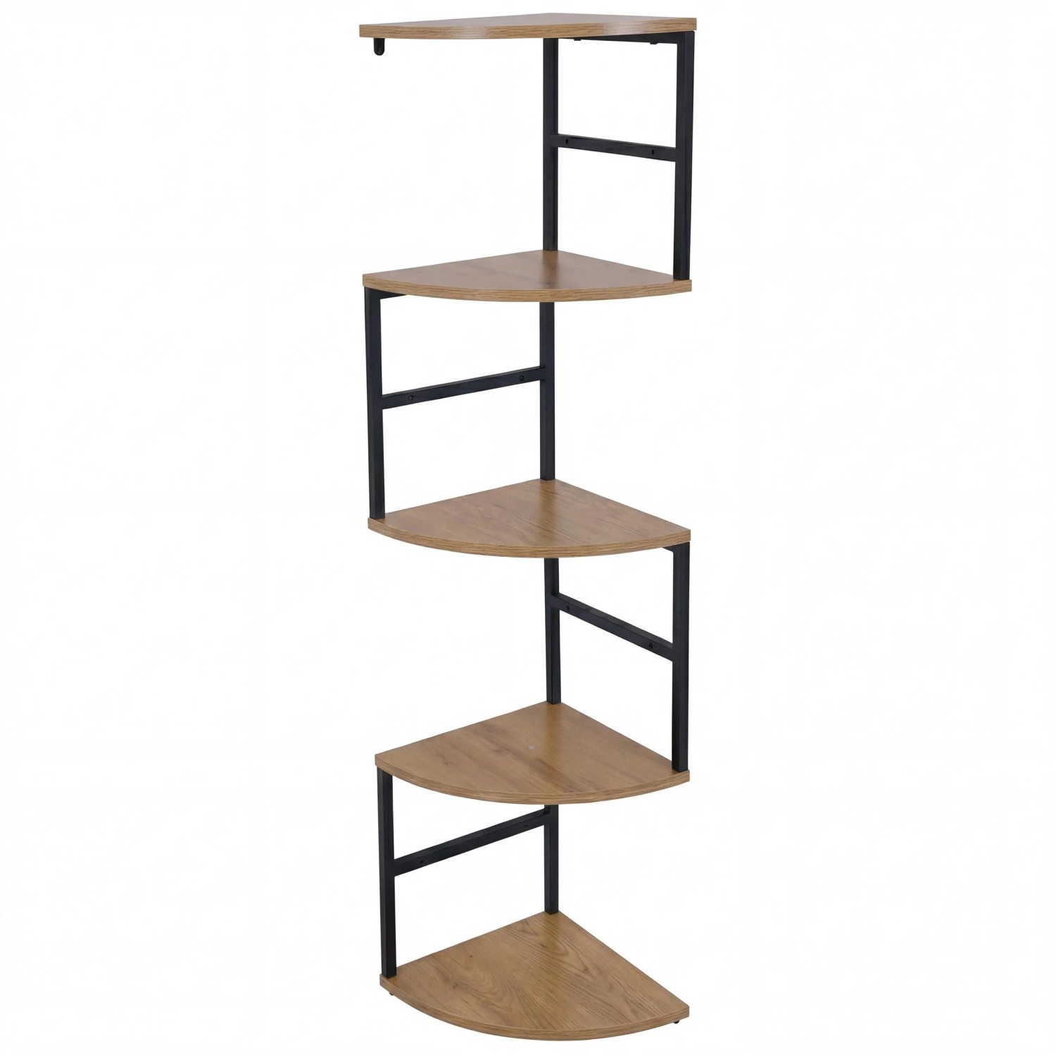 MCW Eckregal O99 5 Ebenen Industrial Metall Melamin 128x30x30cm Braun