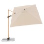 Doppler Ampelschirm Alu Wood, 300x220 cm, Natur, mit Kurbel. Sonnenschirm mit Holz-Optik und Neigungsfunktion.
