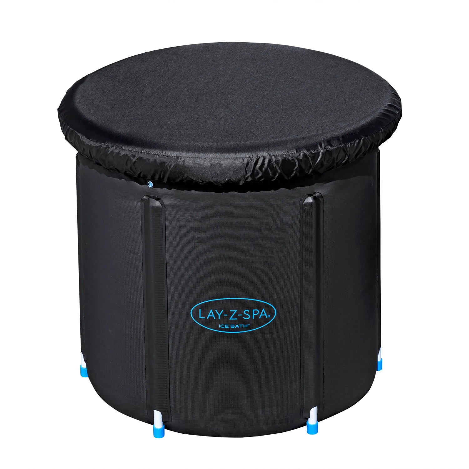Bestway LAY-Z-SPA Eisbad Glacial Zen mit Abdeckung, schwarzer, runder, aufblasbarer Whirlpool.