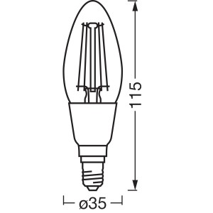 Osram LED-Leuchtmittel E14 Kerzenform B40 Dimmbar 4 W 470 lm 11,5 x 3,5 cm