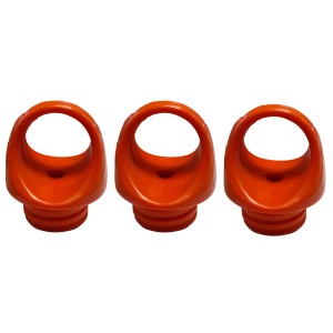 3er Set orangefarbene Kettenösen Schrauben für flexible Absperrpoller.