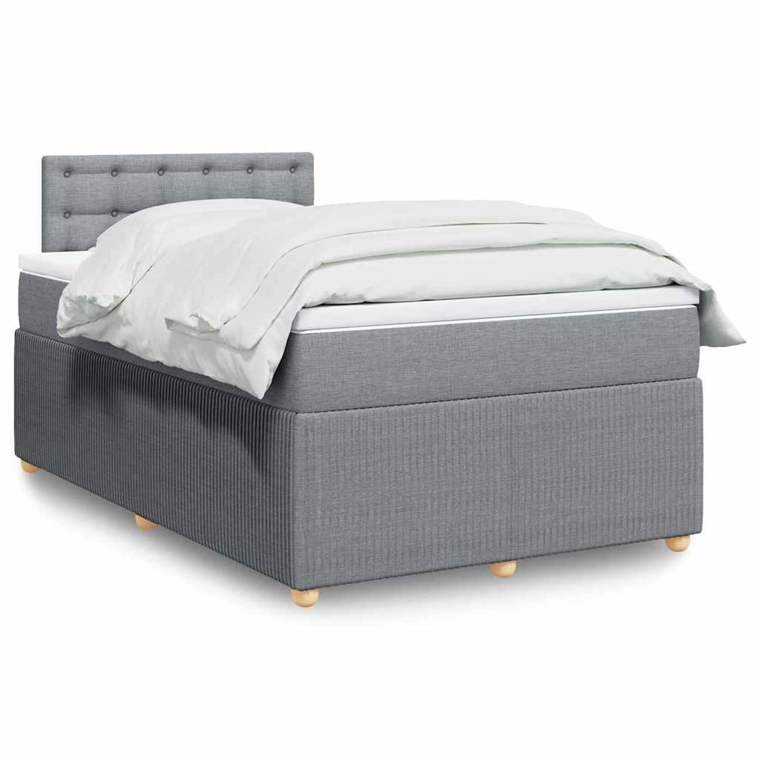 vidaXL Boxspringbett mit Matratze Hellgrau 120x190 cm Stoff 3289709 günstig online kaufen