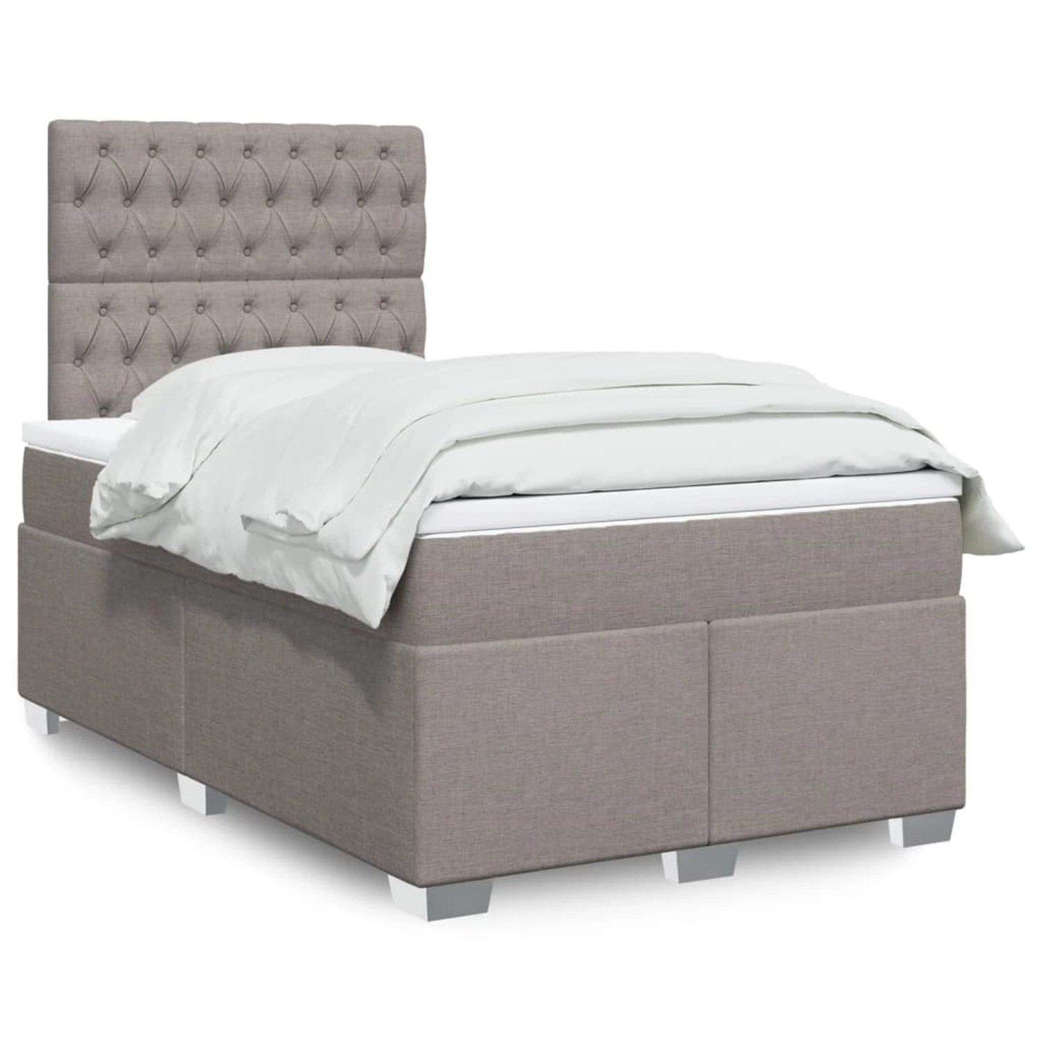 vidaXL Boxspringbett mit Matratze Taupe 120x190 cm Stoff 3292738 günstig online kaufen