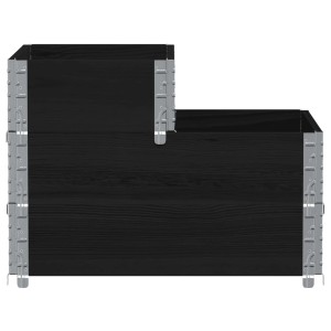 vidaXL Paletten-Aufsatzrahmen, 3-fach, schwarz, 120x80 cm, Kiefernholz für Hochbeete.