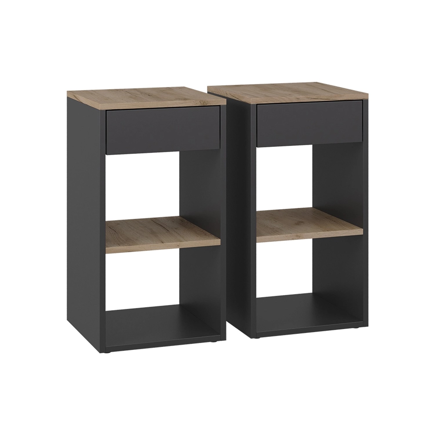 Vicco Nachttisch Dany Anthrazit 35 x 65 2er Set Opt 2 günstig online kaufen