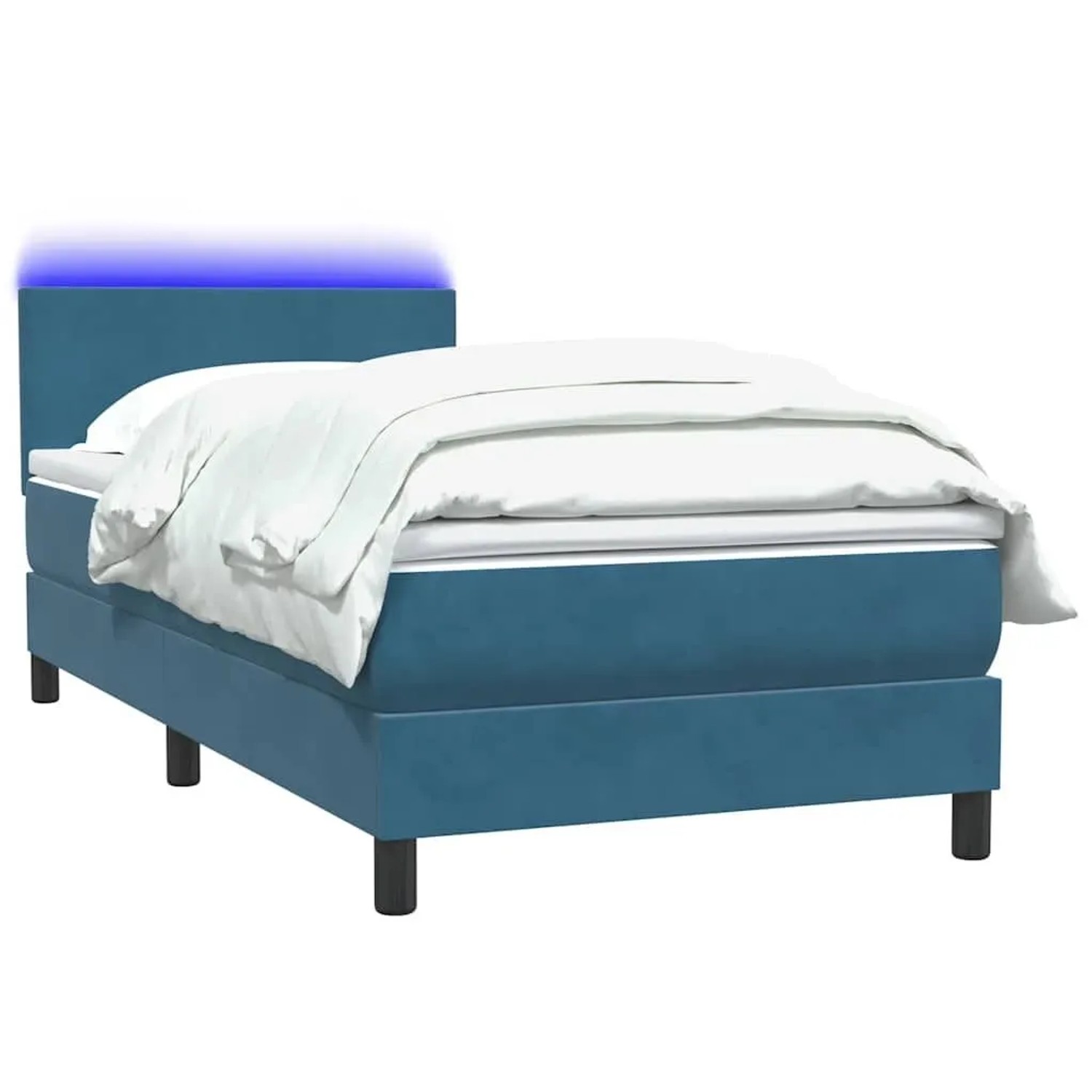 vidaXL Boxspringbett mit Matratze & LED Dunkelblau 120x210 cm Samt 3316687 günstig online kaufen