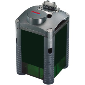 Eheim Außenfilter EXperience 150 für Aquarien, grauer kompakter Aquariumfilter mit großem Filtervolumen.