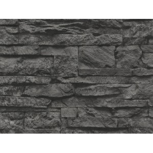 A.S. Creation Vliestapete Naturals Stein Schwarz, Steinoptik für Innenräume.