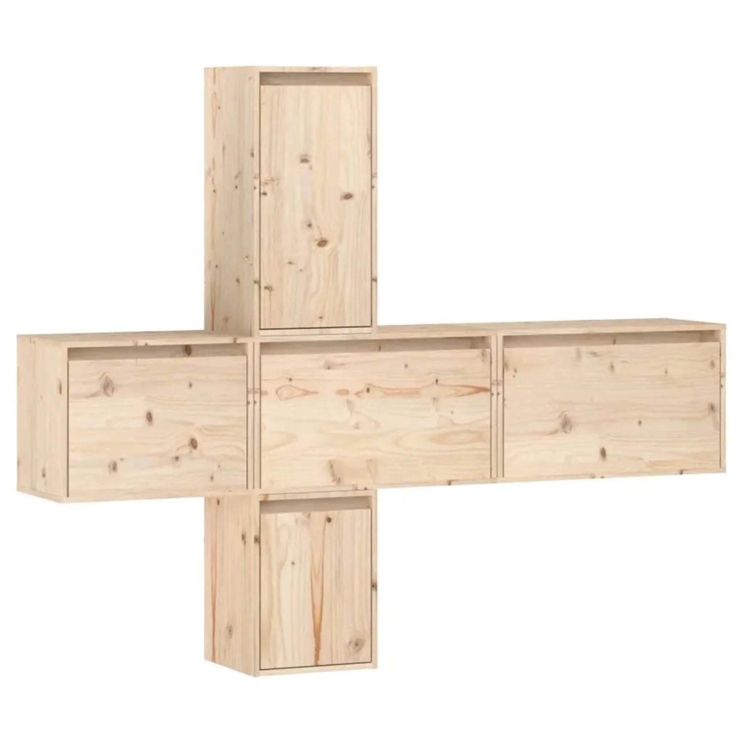 vidaXL TV-Schränke 5 Stk Massivholz Kiefer 3100204 günstig online kaufen