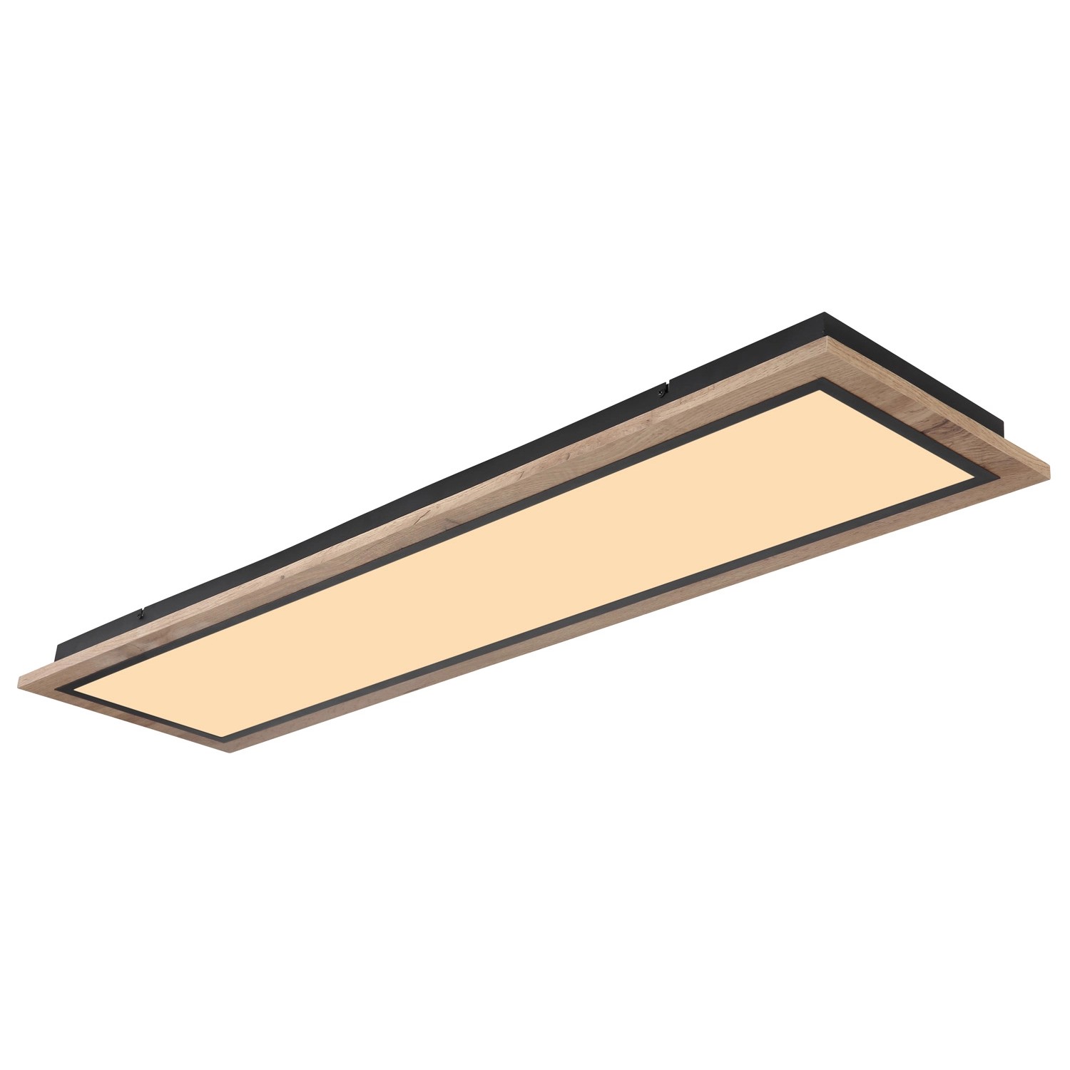 Globo LED-Deckenleuchte Lea Holzfarben/Schwarz 120 x 30 cm H 4,5 cm
