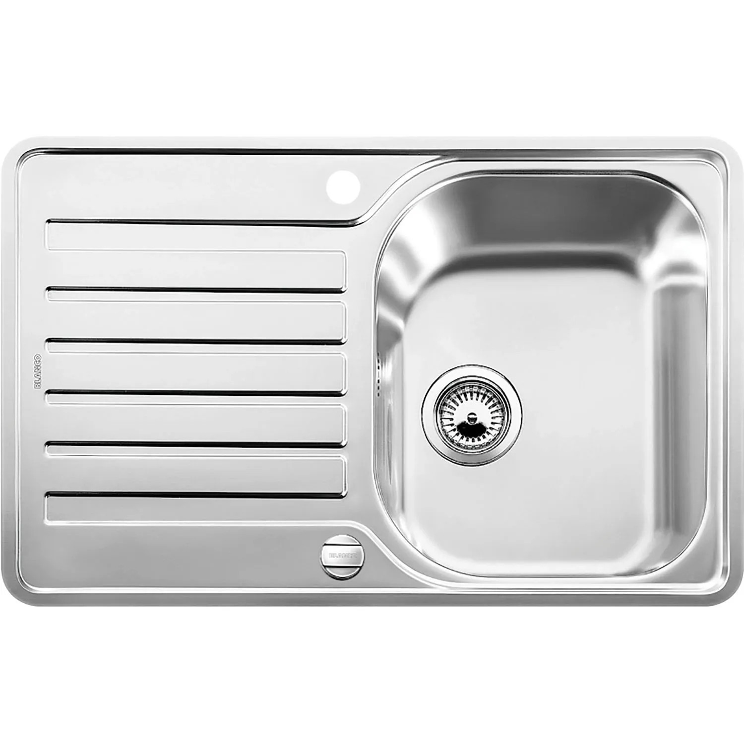 Blanco Einbauspüle Compact S-IF mit Abtropffläche Ablaufgarnitur und Drehknopf