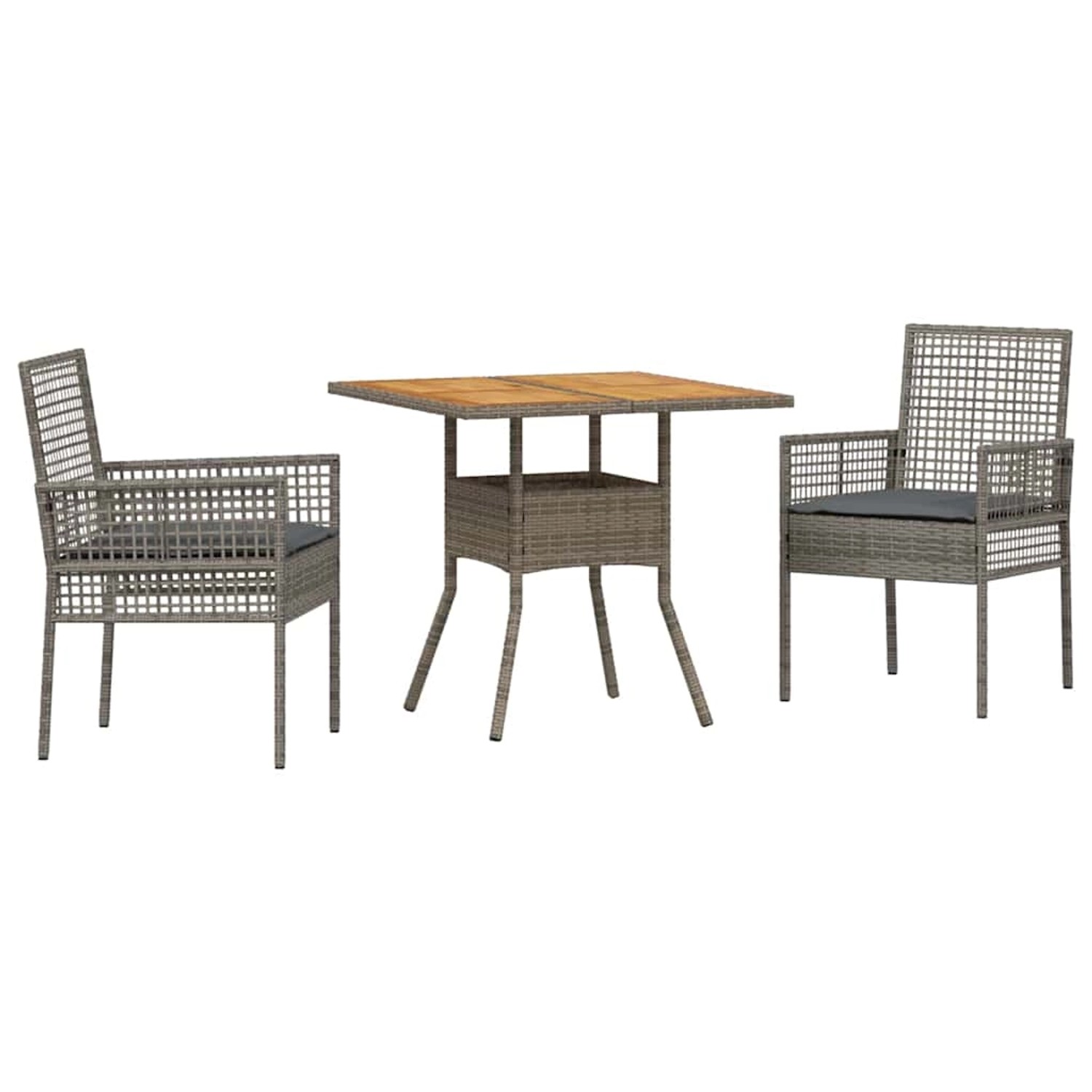 vidaXL Garten Essgruppe 3-Tlg Grau Poly Rattan 3334937 günstig online kaufen