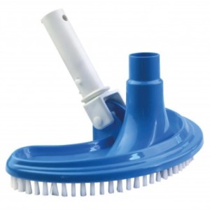mediPOOL Bodenabsauger Basis Oval, blau, mit Bürsten für Teleskopstange zur Poolreinigung.