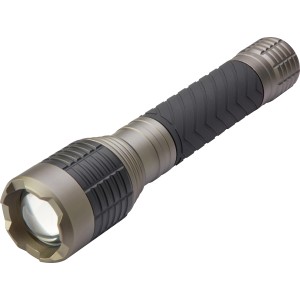 Schwarze LED-Stabtaschenlampe L80 aus Aluminium, 2.300 Lumen, robust und leistungsstark.