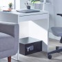 Schwarzer Yale Value Safe Laptop Tresor (24 l) mit Zahlencode unter Schreibtisch.